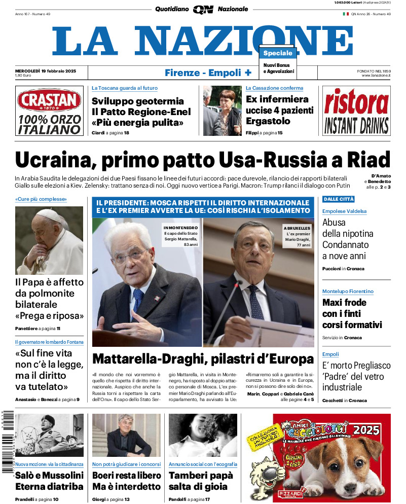 Prima-pagina-la nazione-edizione-di-oggi-20250219